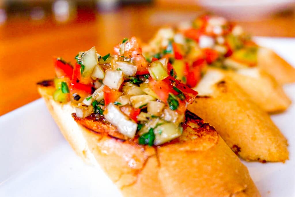 Bruchetta im Chops& Hops Restaurant